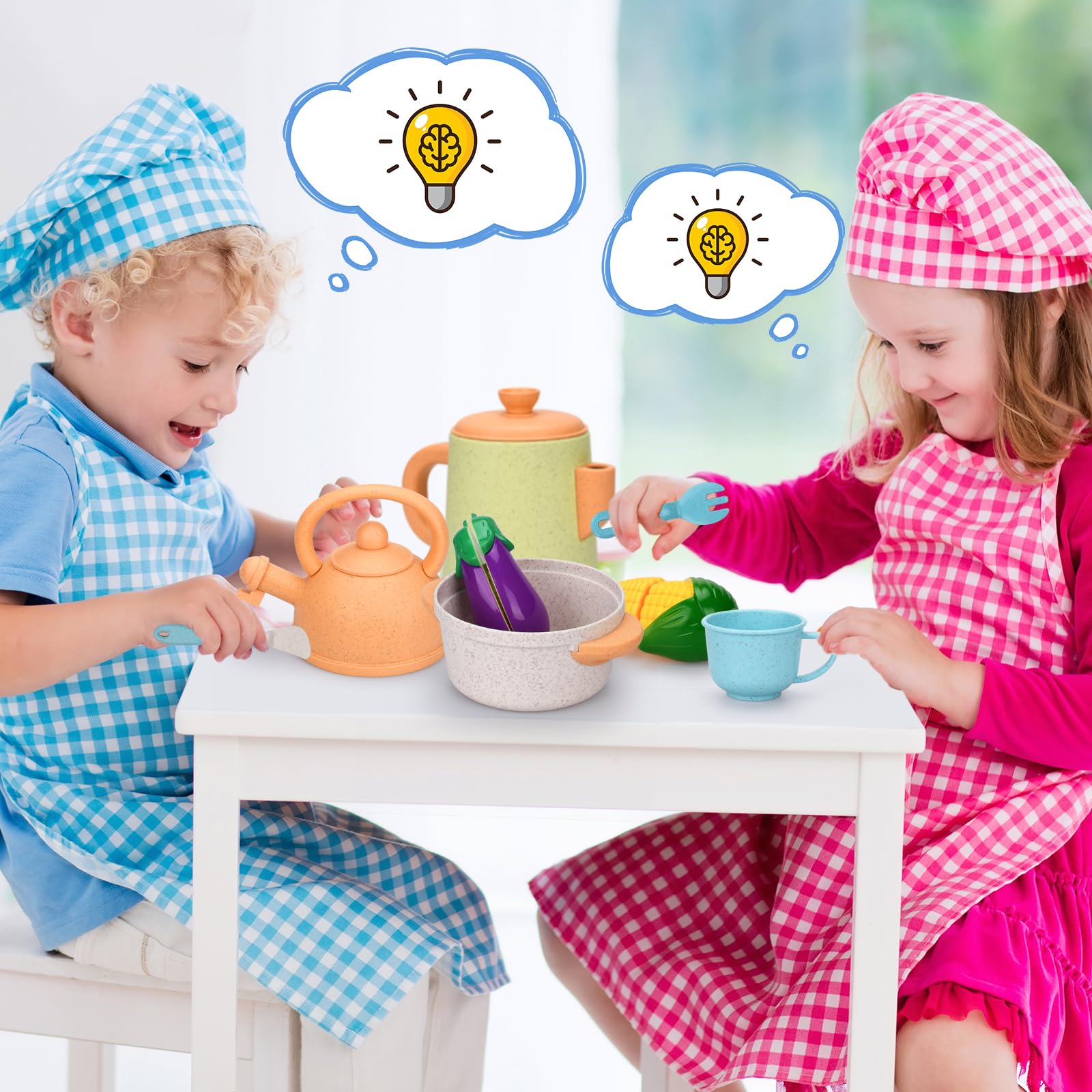 YUTUY Accessoire Cuisine Enfant 42 pcs avec Pots et CasserolesUstensile
