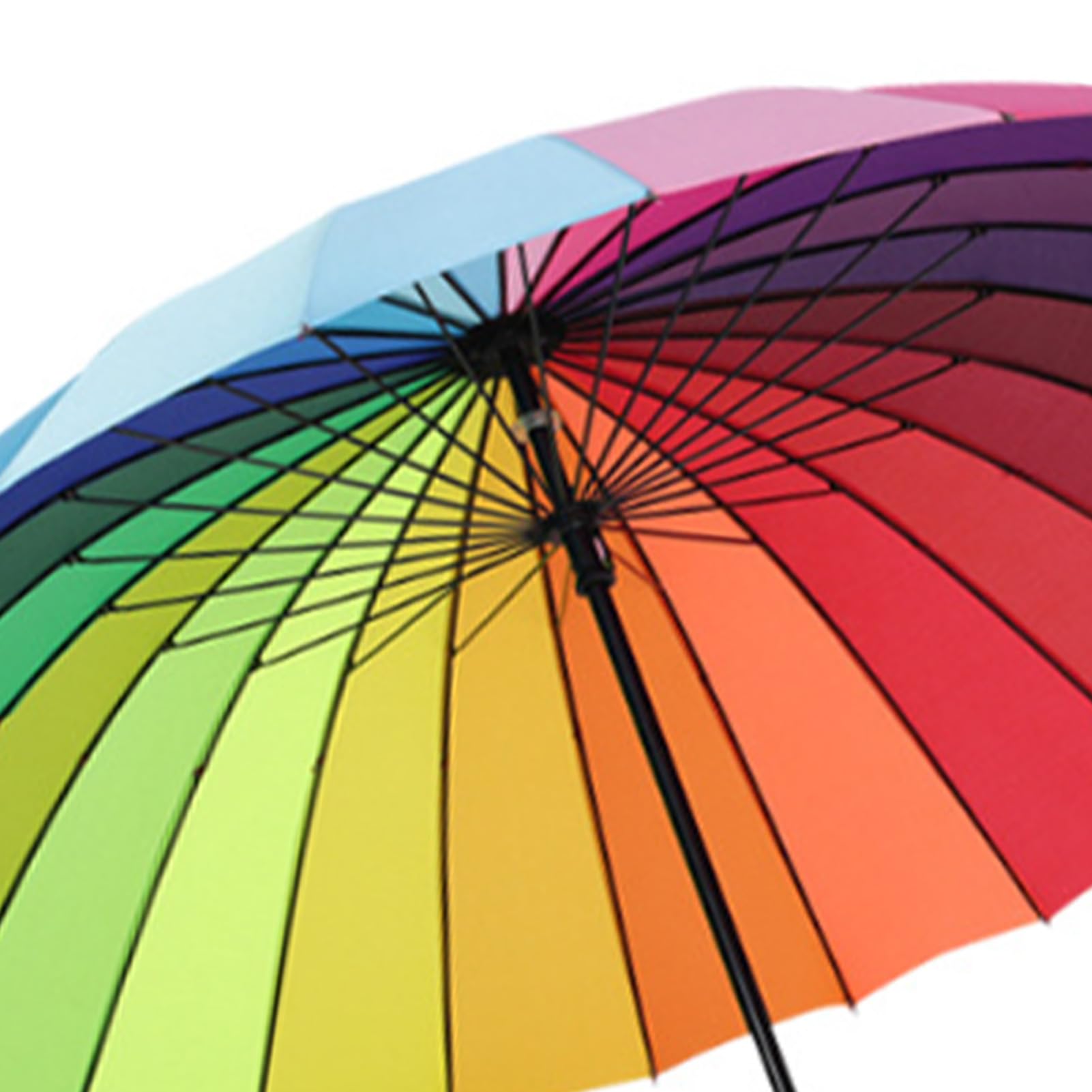Yinhing Uombrello a Manico Lungo, Ombrello Dritto Rinforzato a a 24 Costole per Uomini Adulti, Ombrelli da Golf Grandi Resistenti Al (arcobaleno)