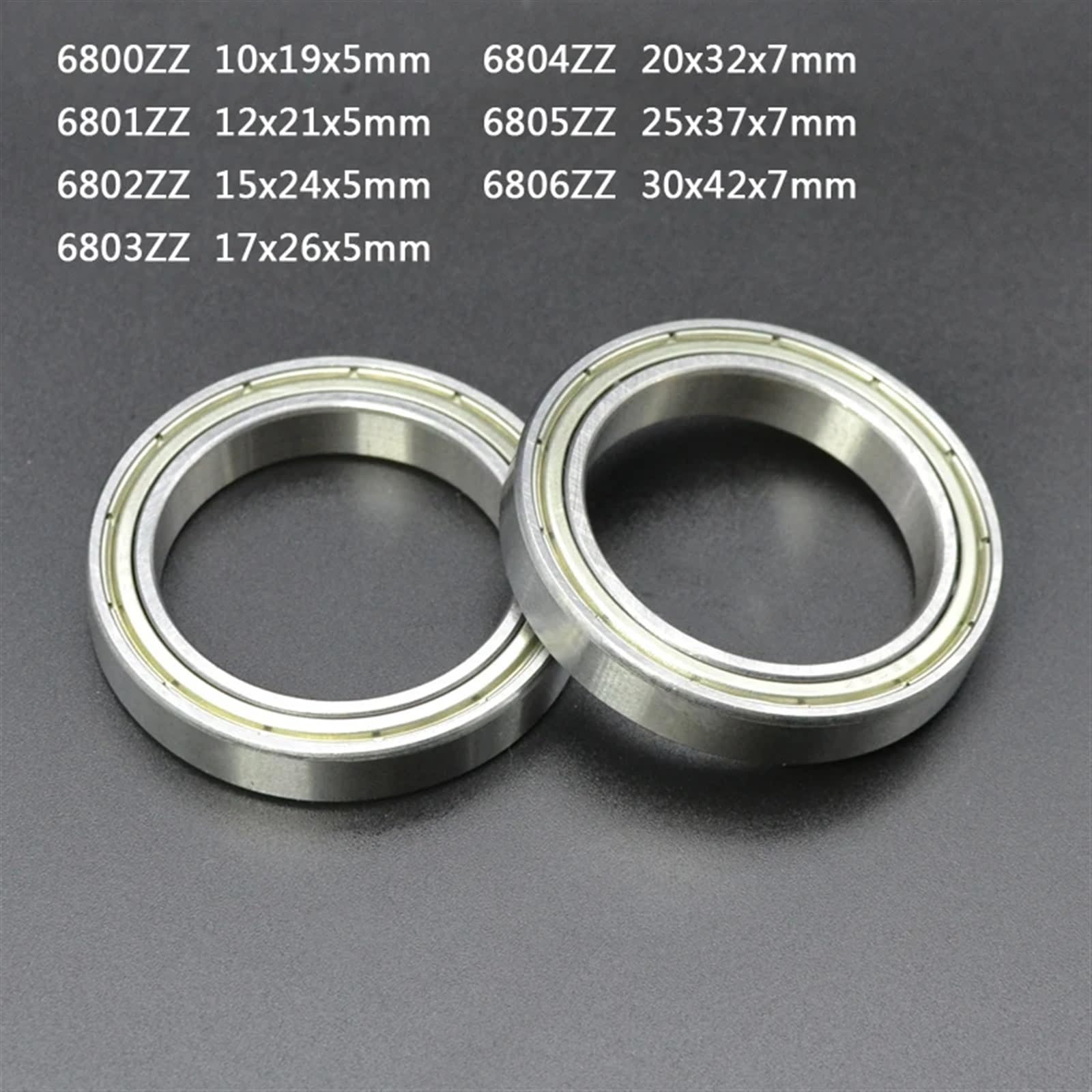 Lot de 2 ou 5 roulements à Billes scellés en Caoutchouc à paroi Mince blindée en métal 6800 6801 6802 6803 6804 6805 6806ZZ(6805ZZ 25x37x7mm,5Pcs)