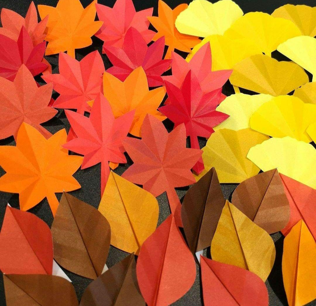 Amazon.co.jp: 秋壁面飾り 落ち葉折り紙 11月壁面飾り もみじ折り紙