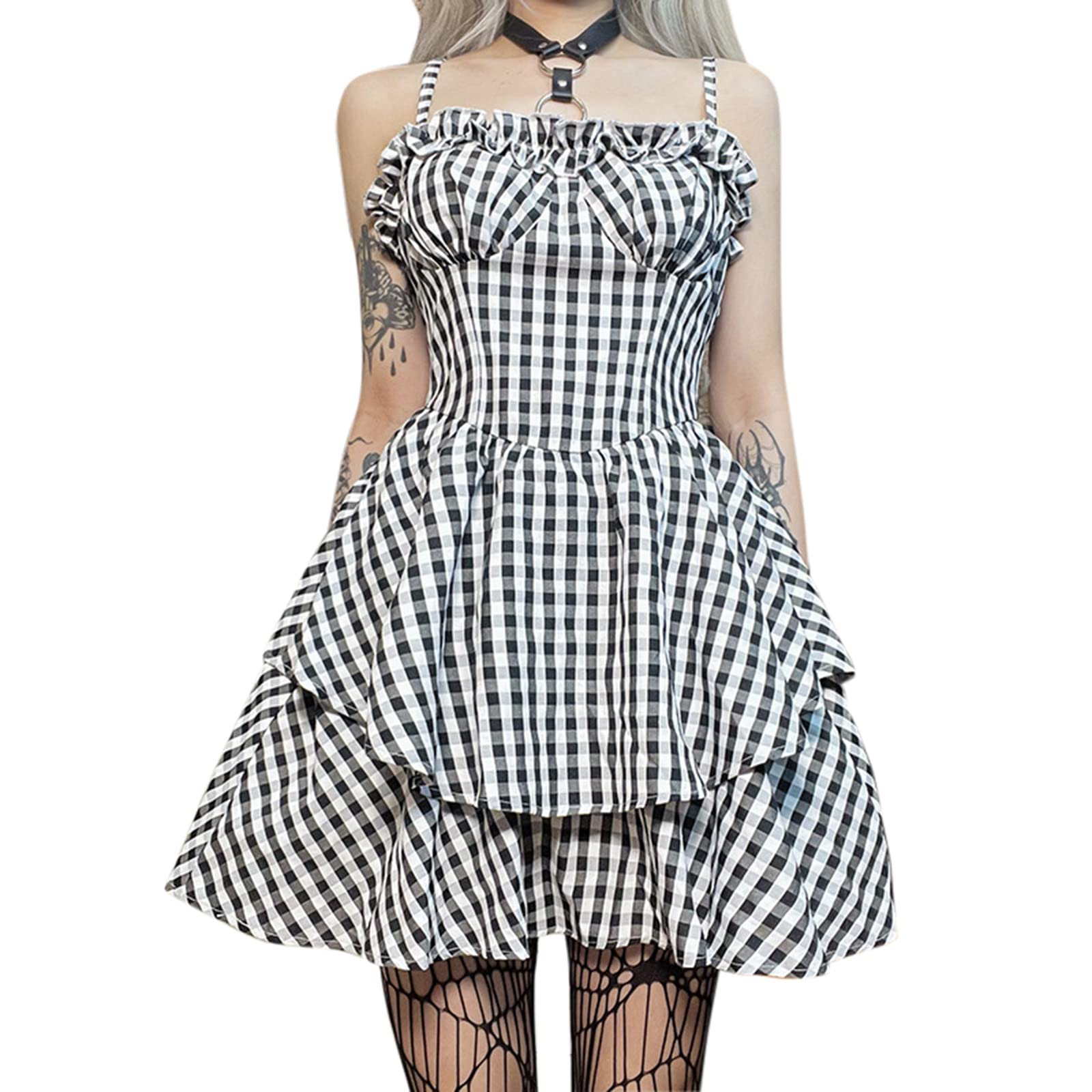 Buy Womens Patchwork Dress Lace Spaghetti Strap Bodycon Cami Mini Dress