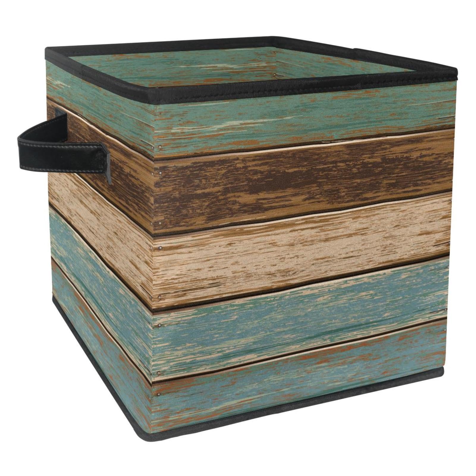 Boîte de rangement pliable cube en tissu vintage pour placard et chambre