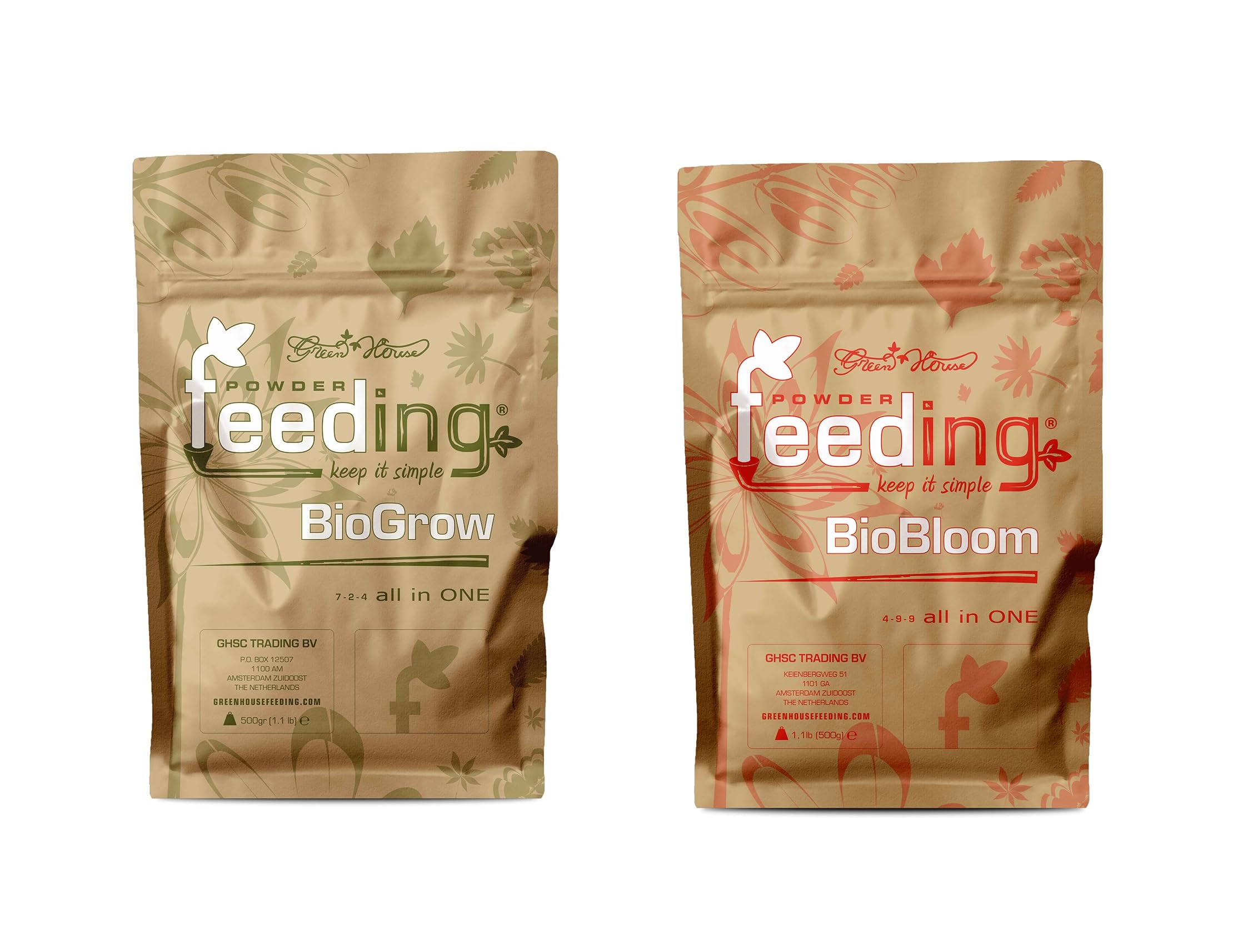 Düngerset – BioGrow Kit (500 g) + BioBloom (500 g) – Komplettset mit Dünger für Wurzeln, Blüte und Wachstum – Green House Feeding Pack – Outdoor und Indoor