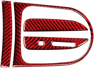 に適合する フォード に適合する マスタング GT 2015-2021 ギアシフトボックスパネルカバー トリムフレーム 装飾インテリアステッカー AJOHBM(Red,Left-hand drive)