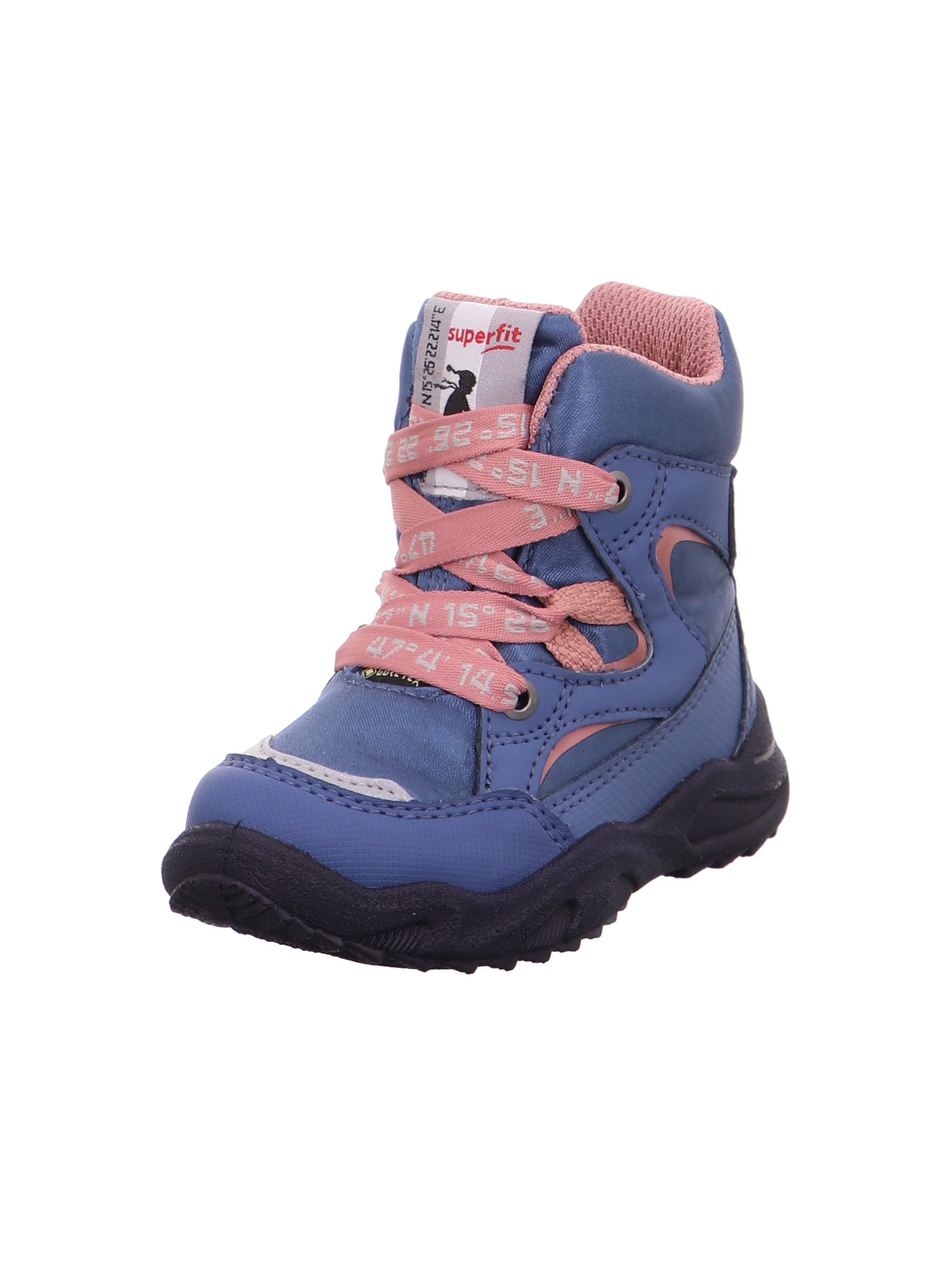 Superfit Baby Girls Glacier Warm Gore-Tex LiningSnow Boots, Blue/soft pink 8010, 26 EU Breed