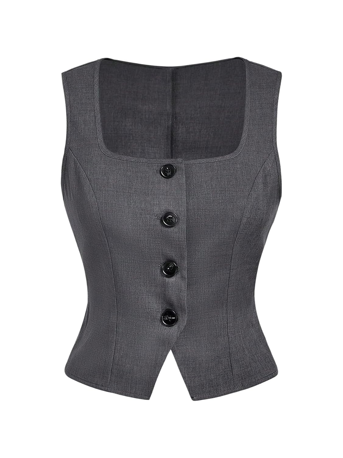 SweatyRocks Womens Sleeveless Blazer Vest Dressy Scoop Neck Button Down Suit Tank Tops