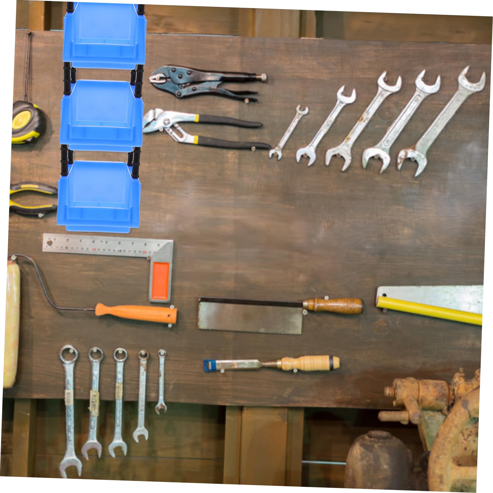 8pezzi Scatole Di Stoccaggio Per Viti e Bulloni Contenitori Organizer Per Fai Da Te e Utensili Bins Impilabili Per Garage e Casa Design Inclinato Per Accesso Facile