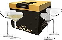 Libbey Signature Kentfield Coupe Glasses Set of 4, 9oz Elegant Stemmed Champagne Cocktail Cups for Weddings & Parties