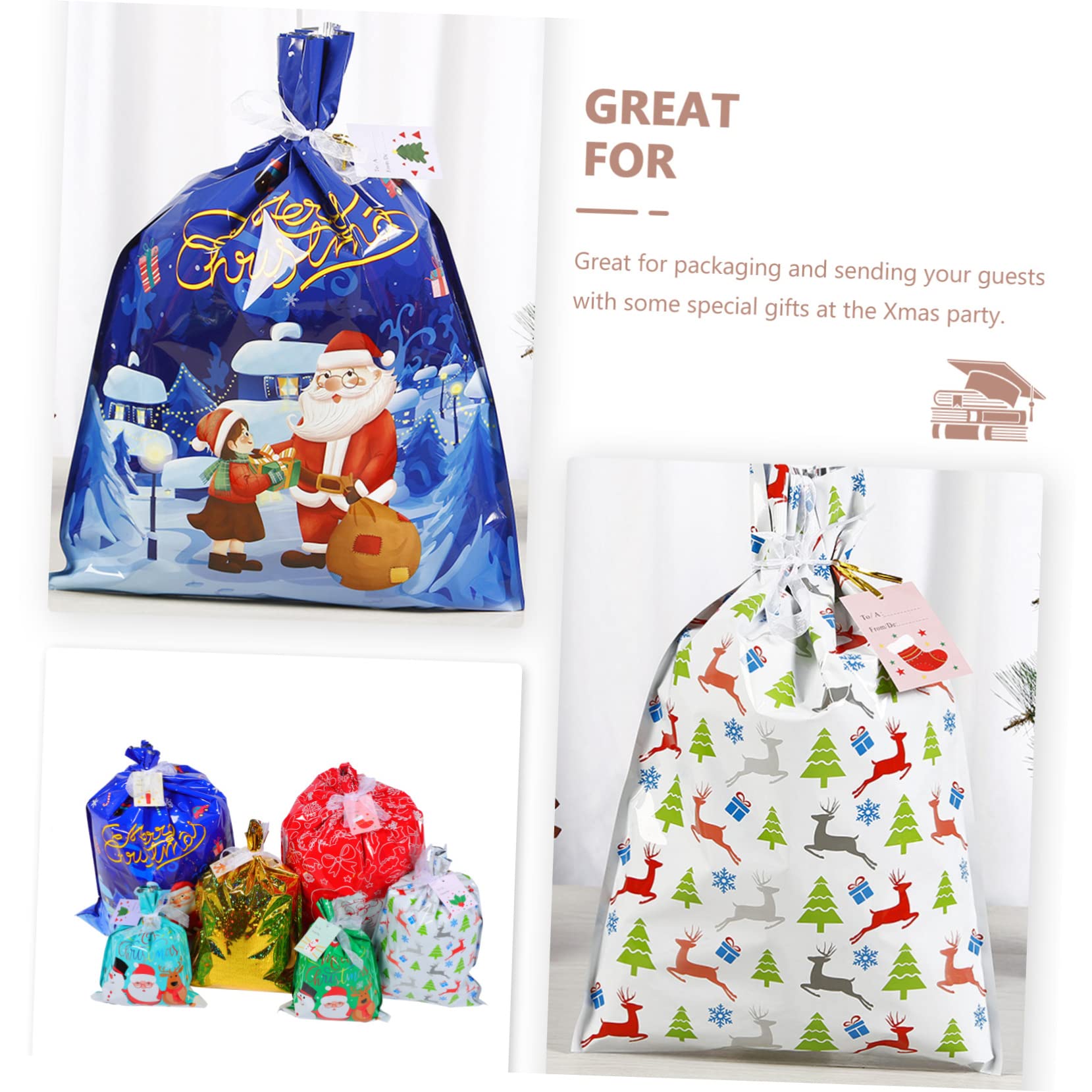 Didiseaon 2 Set Sacchetto di Natale festa di vacanza caramelle natalizie regali sacchetti per cioccolatini natale sacchetti cioccolatini natale sacchetto confetti confetti