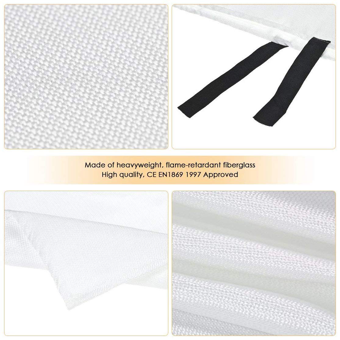 Couverture Anti-feu Lonnsaffe 1.2x1.2m - Fibre De Verre, Norme EN-1869