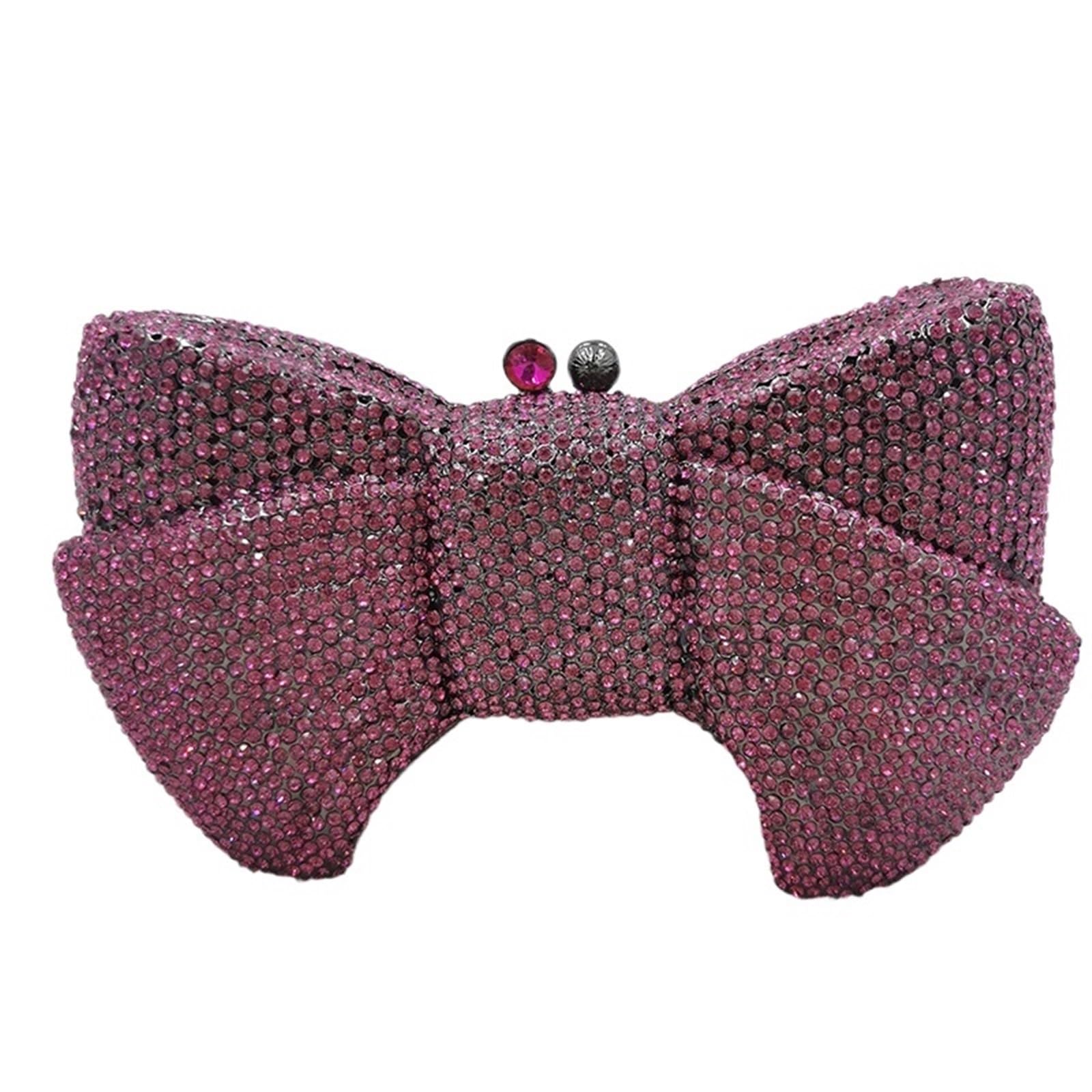 Bolso Fiesta Mujer Bolso de Mano de Noche de Cristal for Mujer, con Forma de Lazo, Diamantes de imitación, for Fiesta, Boda, graduación, Nupcial, Bolsos con Diamantes(4)