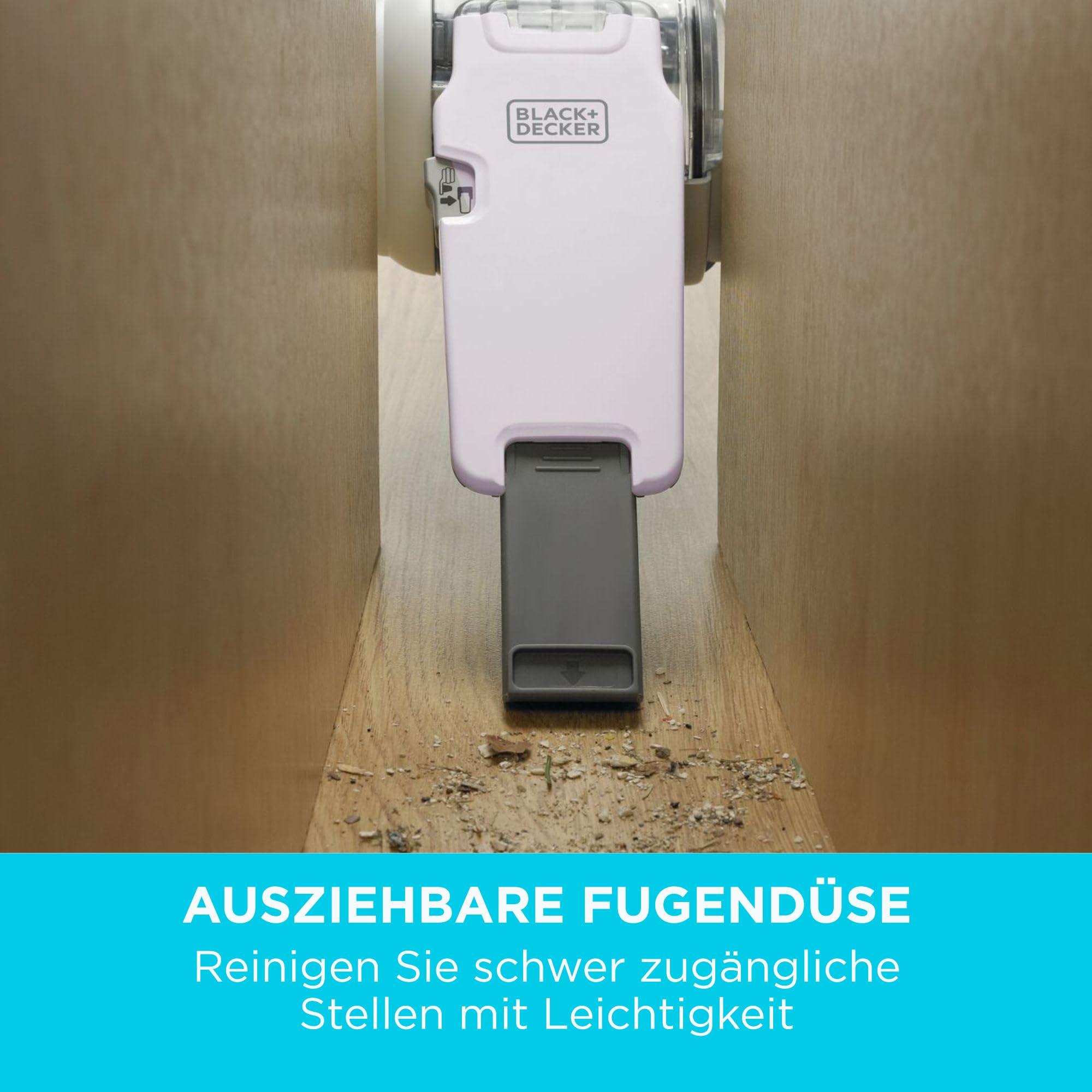 BLACK+DECKER Akku-Handstaubsauger 18V mit schwenkbarem Kopf, 8 Reinigungspositionen, Ladestation und Zubehör, PV1820L-QW