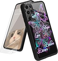 Vista 21 de Funda para Samsung Galaxy A12 5G con protector de pantalla, parte trasera de vidrio templado + TPU de silicona suave que absorbe los golpes