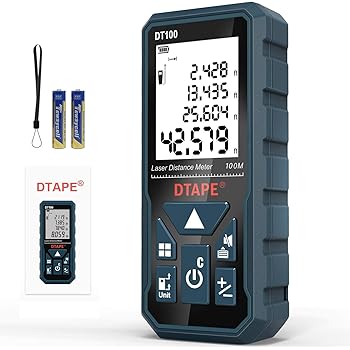 Laser Measure Dtape 328 Feet Digital Laser Tape Measure M In Ft Unit Switching Backlit Lcd And Pythagorean Mode Measure Distance Area And Volume