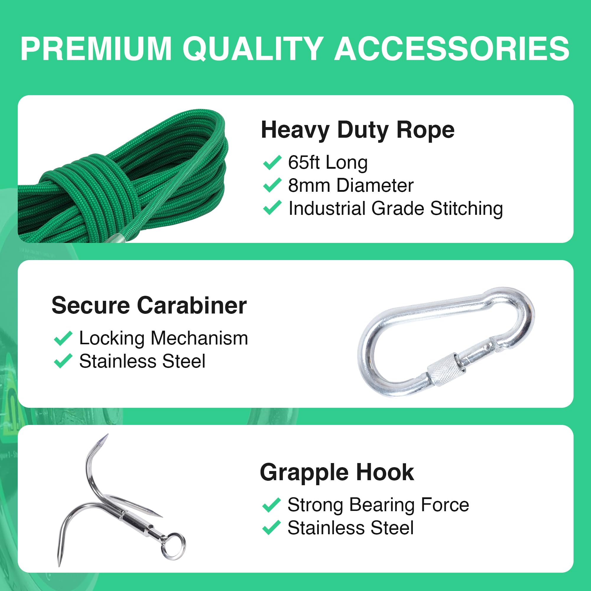 Set da pesca magnetico double face con astuccio, forte magnete per pesca, 900 kg, magnete al neodimio per carichi pesanti, con corda durevole e moschettone, guanti e custodia