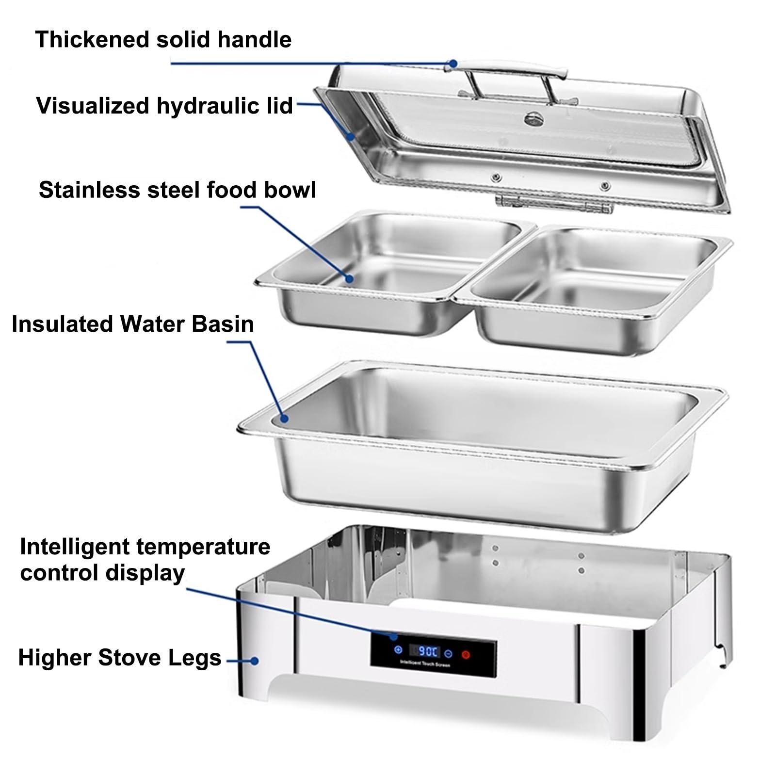 Amazon.co.jp: 9/13.5 L ビュッフェサーバー 蓋 チェーフィング