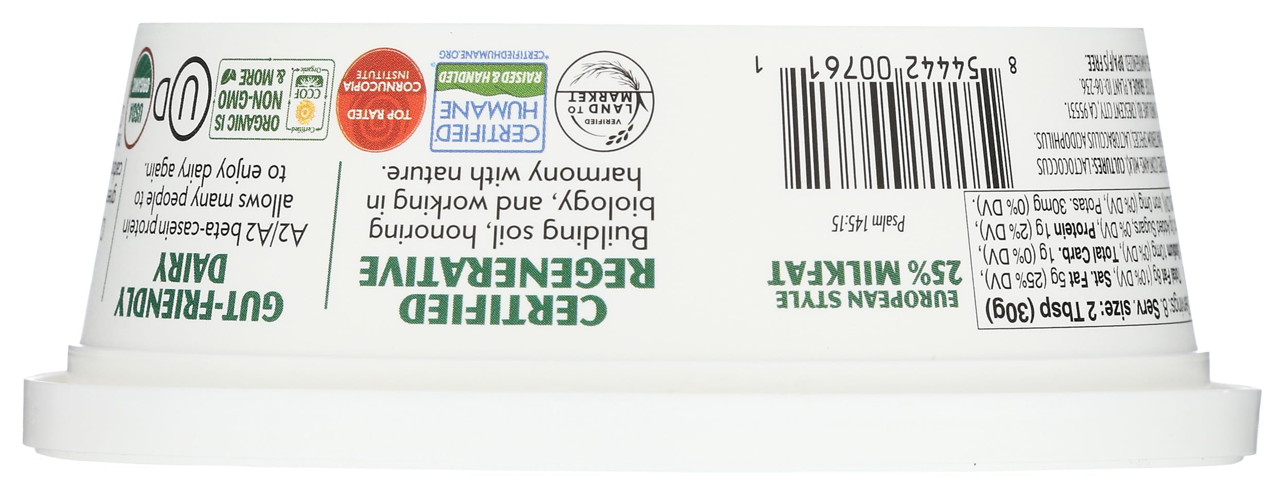 Alexandre Family Farms Organic A2 A2 100 Grass Fed Sour Cream 8 Oz — view 3
