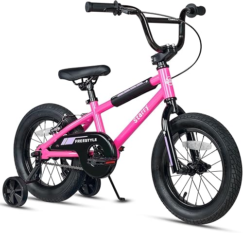 12 14 16 18 Inch Kids Bike BMX Style Bicycle with Training Wheels Coaster Brake for 2-10 Years Old Toddlers Boys Girls Multiple Colors