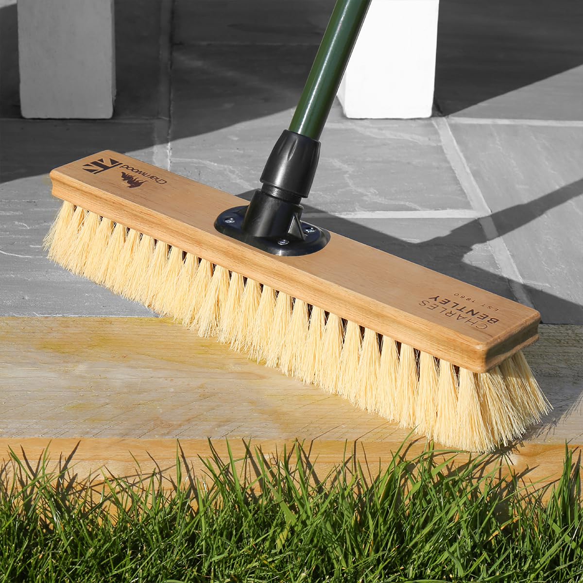Charles Bentley Charnwood 18 Inch Dual Fill Broom - Brown - Tampico & Bassine Bristles