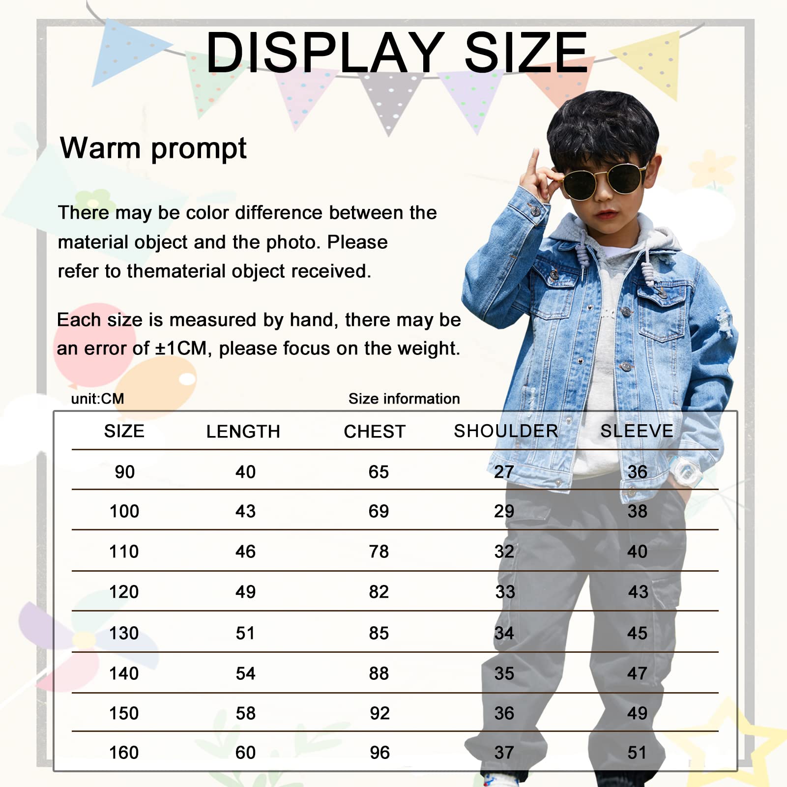 Cazadora Vaquera Niño Abrigo Niñas Cómodo Moda Ropa Informal Primavera Otoño para Edad 2-15 Años