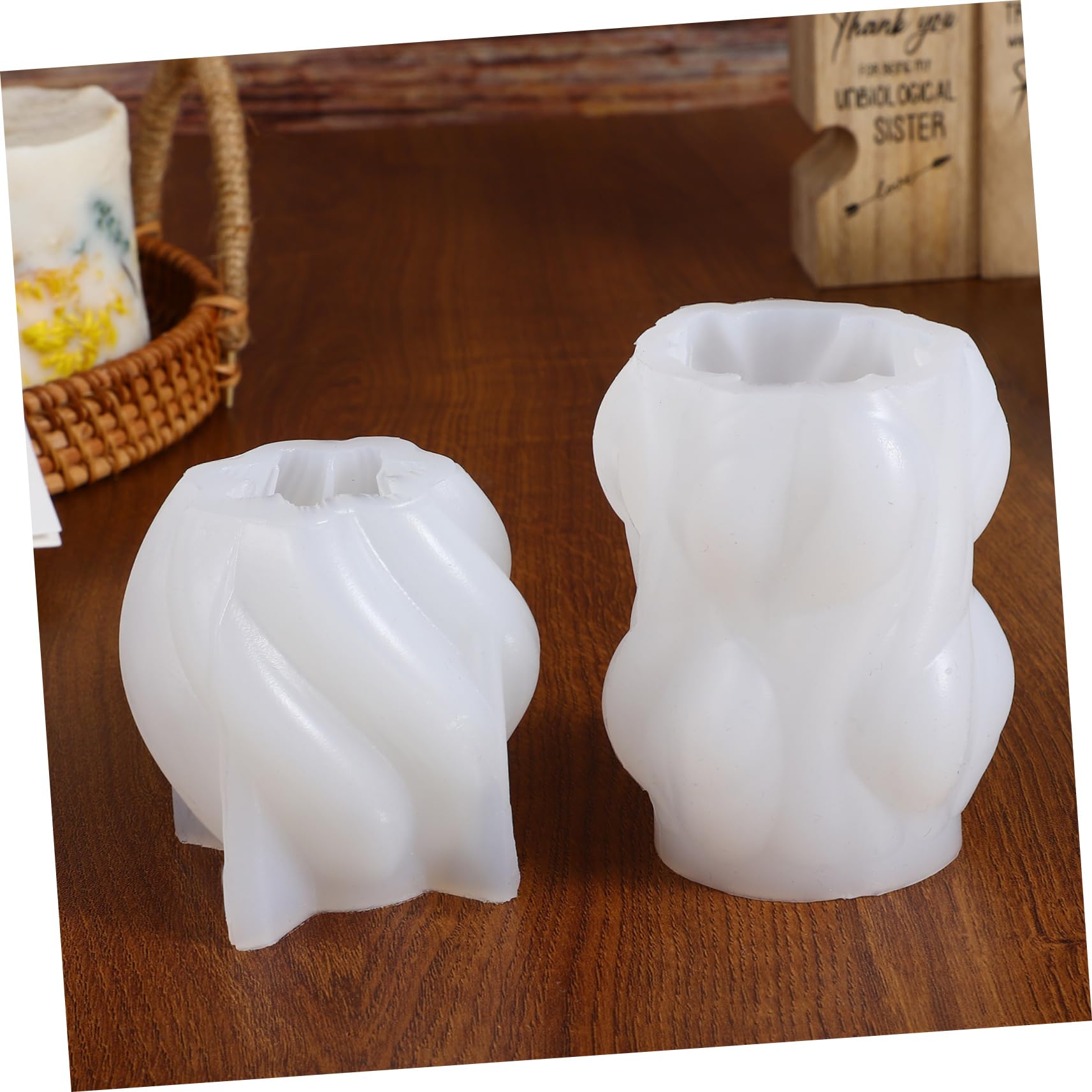 Molde de Silicona para Velas Forma Ondulada 4 Piezas para Fabricación de Velas y Jabón, Fácil Desmoldeo y Buen Efecto Decorativo para DIY