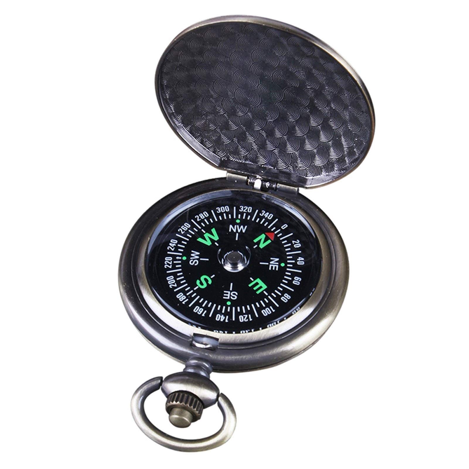 ACiyD Bussola Vintage in Lega di Zinco con puntatore Portatile Orologio da Tasca Design Escursionismo all'aperto Navigazione Regalo per Bambini