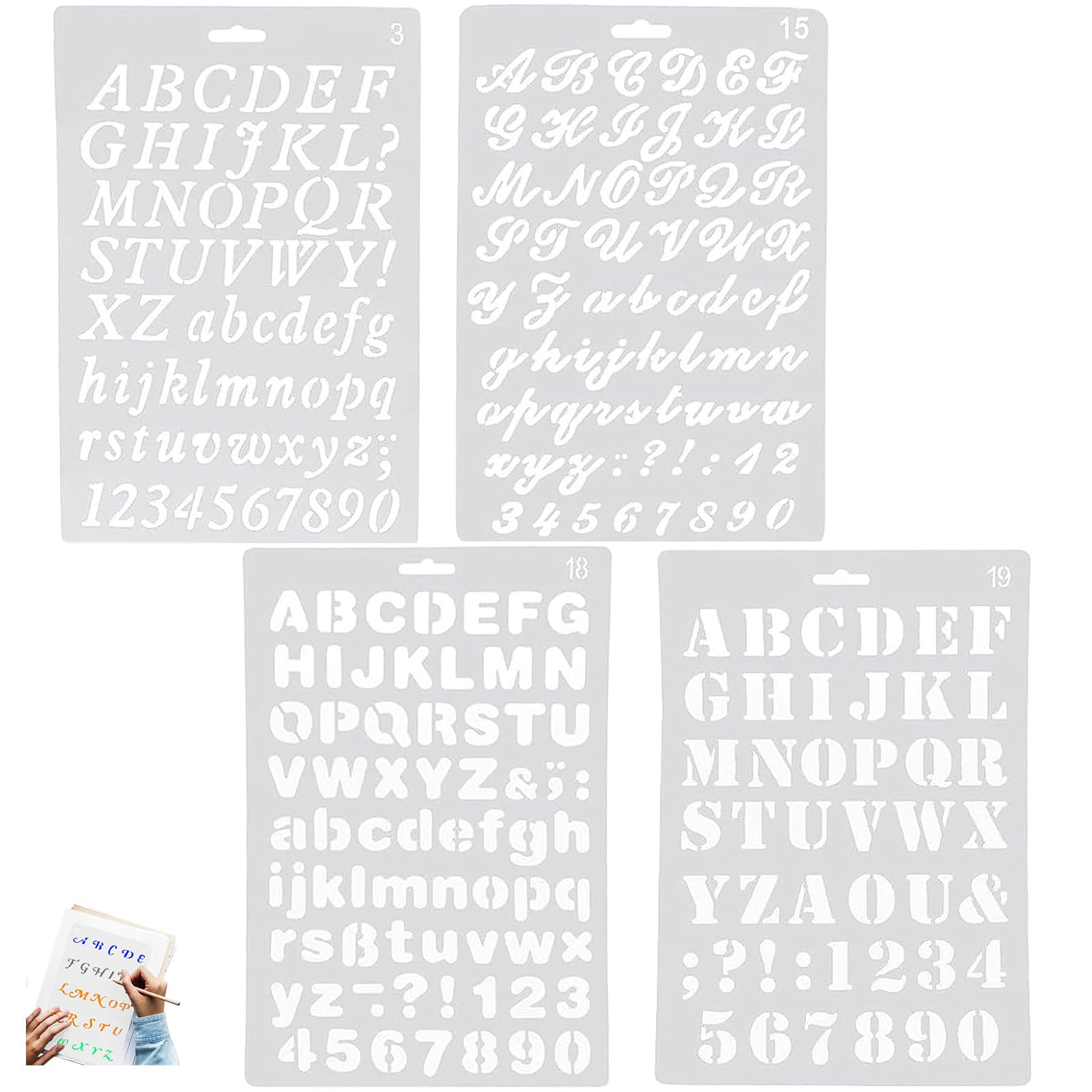 Buy 4 Pieces Stencils Letters Assorted Styles Alphabet Stencils Letters