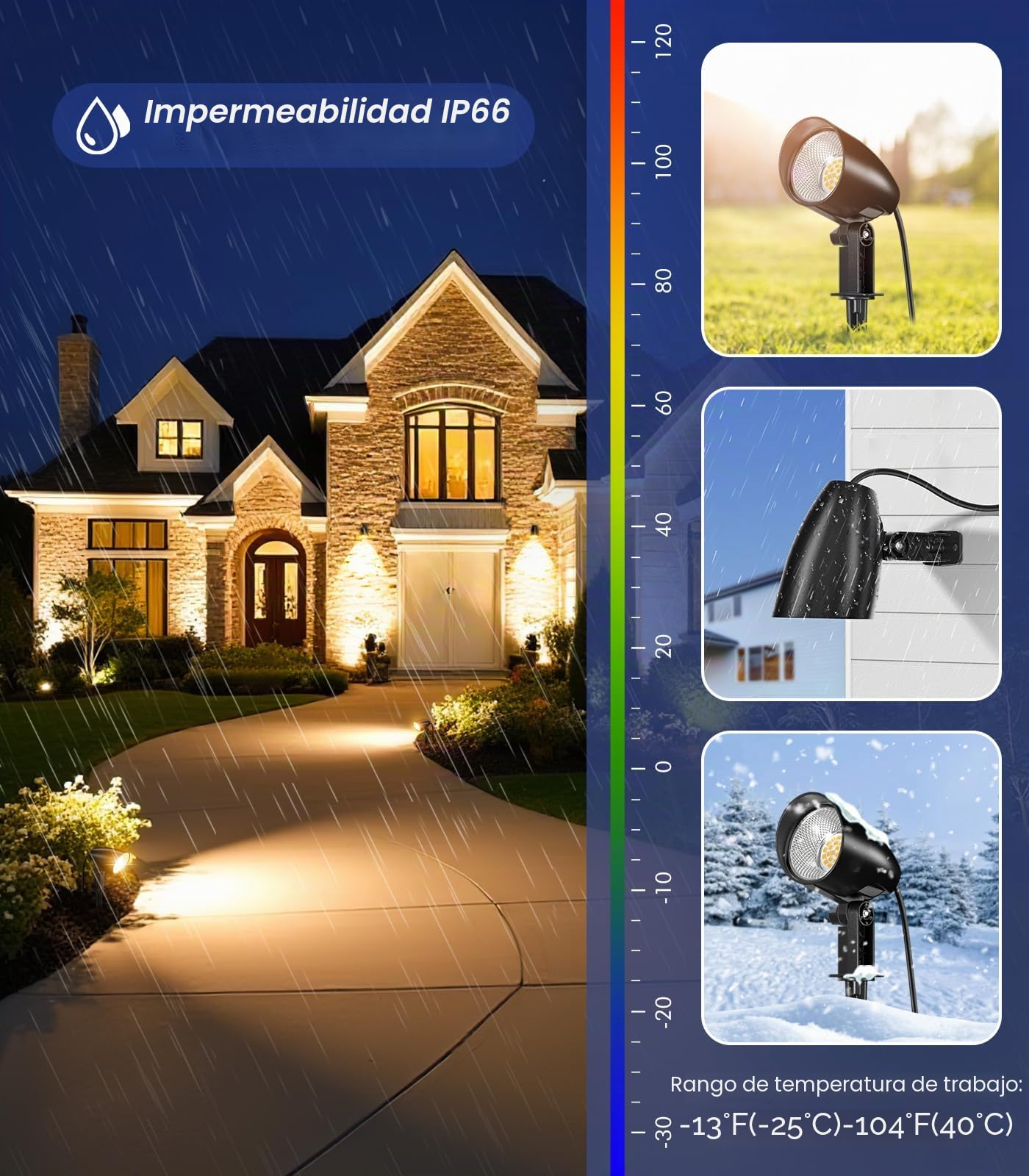 CLV Foco Proyector Exterior 20W 7520LM Focos Exterior Jardín Blanco Cálido | 2700K Lámpara De Césped Cuerpo De Aluminio IP66 Impermeable Luces LED Jardin Con Enchufe EU Para Camino Patio 4 Piezas
