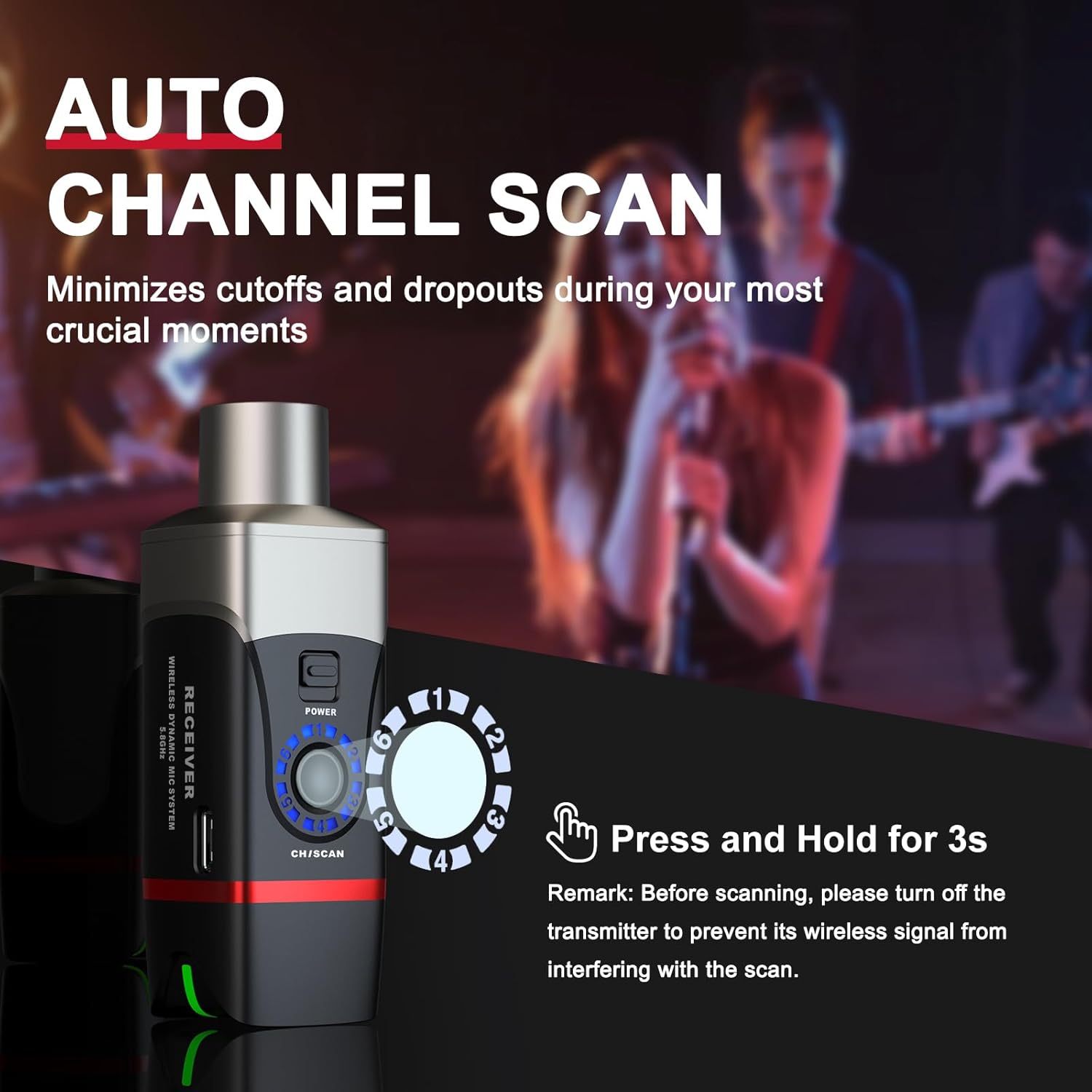 Xvive U35 Wireless Microphone System with 5.8GHz XLR Transmitter and Receiver for Dynamic Microphone Bundle with CU3 Case