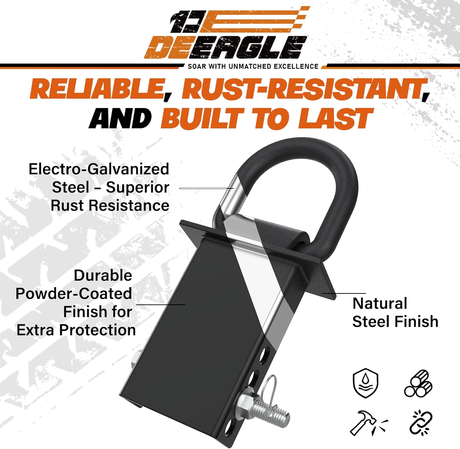DEEAGLE 20,000 lbs Heavy Duty D Rings for Trailers, Stake Pocket D Ring with Anti-Loss Bolt, 4 Adjustable Holes, 4 Pack