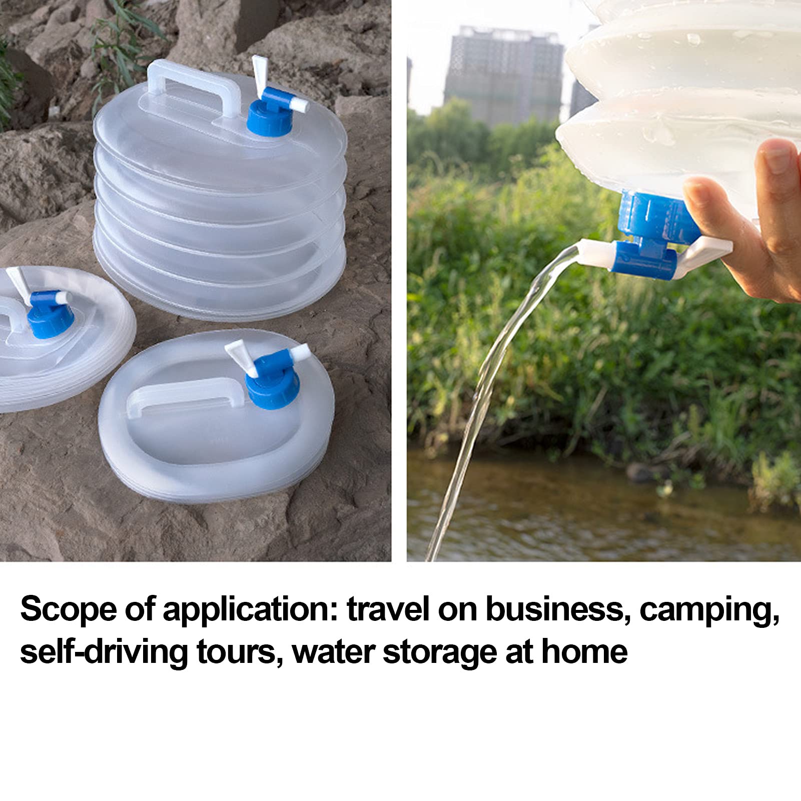 Culnflun Collapsible Water Container Safe Non Toxic Portable Foldable Liquid Carrier for Camping