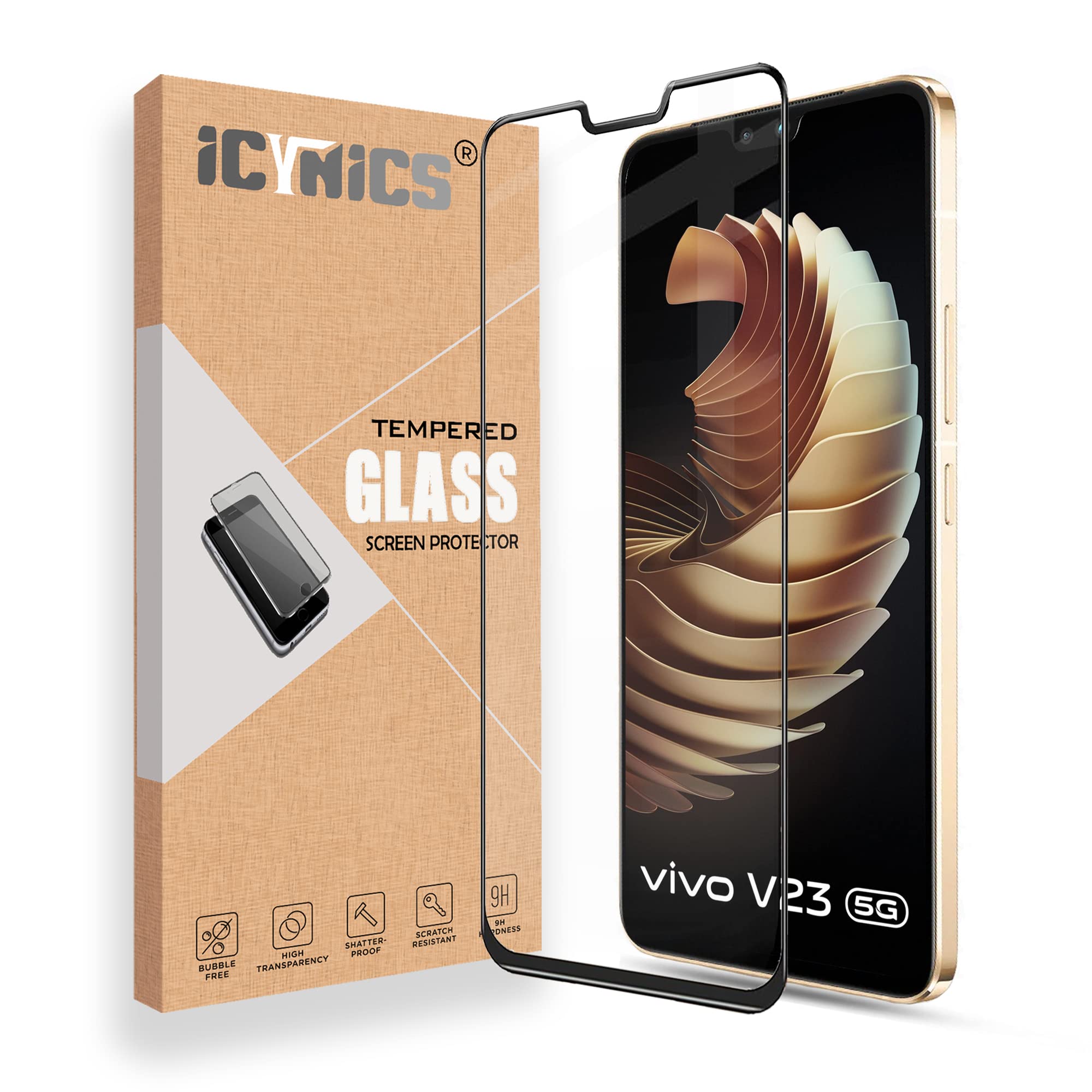 ICYNICS 11D Tempered Glass for Vivo V23 5G Bubble-Free, HD Clear, Anti-Scratch with Edge to Edge Full Screen Coverage & Easy Installation (Pack of 1) (B0BXMCSYB7) Amazon Price History, Amazon Price Tracker