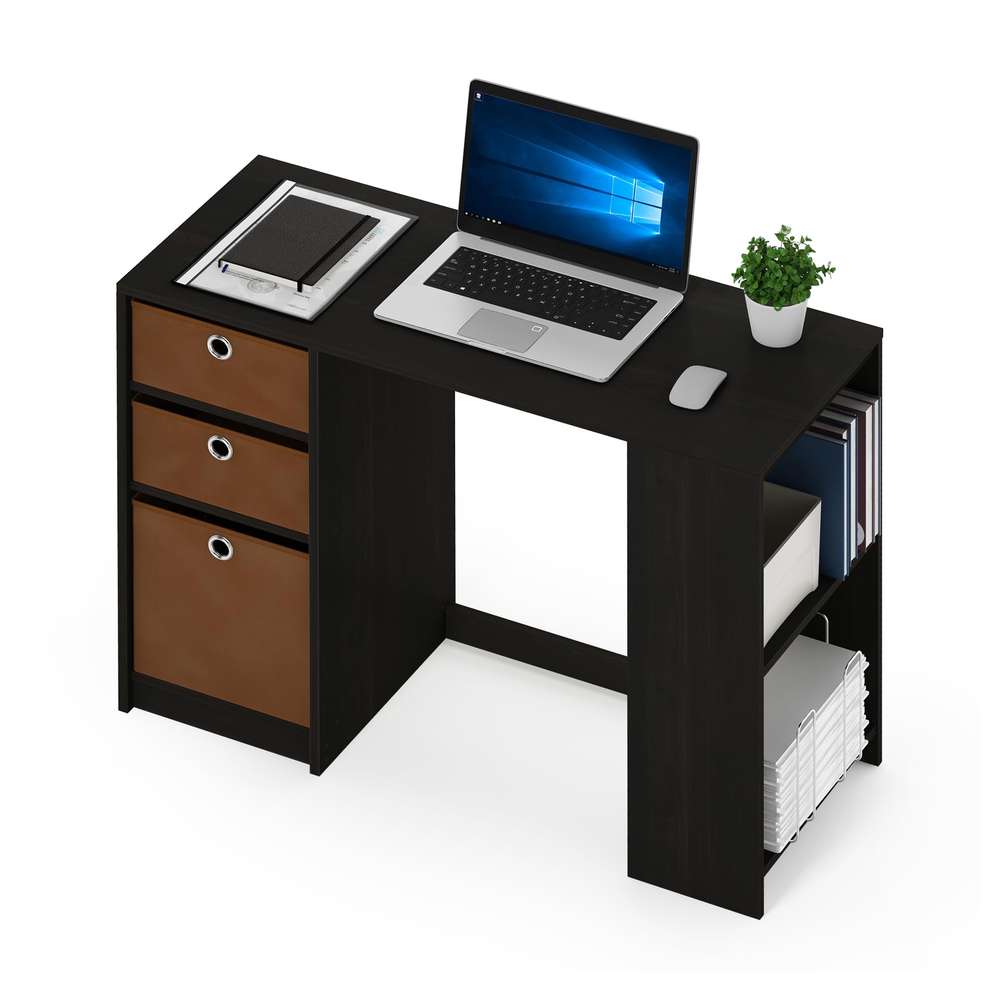 Furinno Bureaux d'Ordinateur, Bois, Expresso, Taille Unique, dense, Marron, One Size
