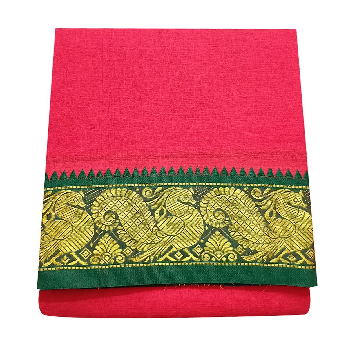 dhoties town Pure Cotton Colour Dhoties For Men 5 inch Nagari Jackard Border dhoties (Size : 9 x 5) 4.00 Meter double Dhoti And 2.25 Meter Towel set-picture-42