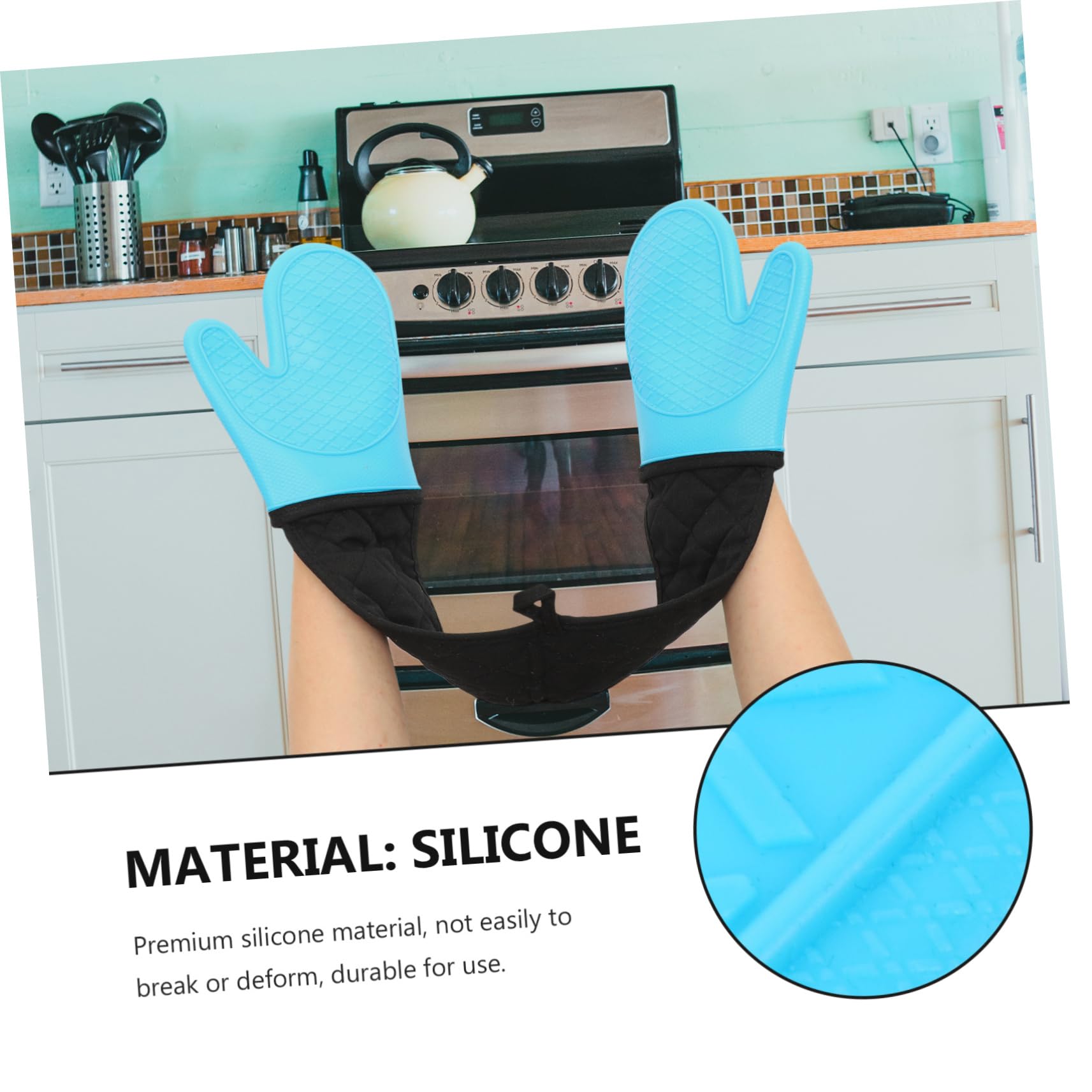 Guantes De Silicona para Horno Guantes Gruesos Resistentes Al Calor para Cocinar y Hornear El Hogar para Seguridad El Diario