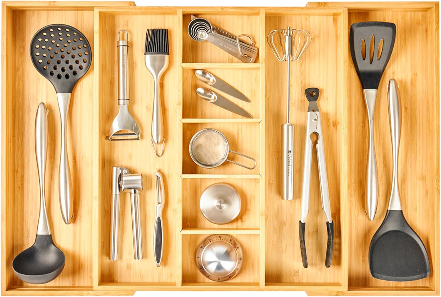 Umilife Extra Large Expandable Kitchen Drawer Organizer for Utensil and Junk