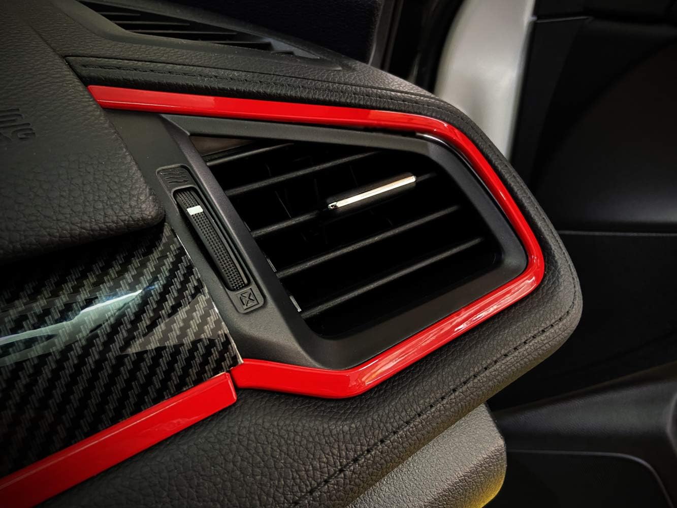 GZXinWei 6Pcs Carbon Fiber Grain Console Center Dashboard Cover Trim Decorative Sticker for Honda 10th Gen Civic 2016 2017 2018 2019 2020 2021