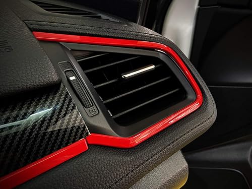 Miniatura 6 de GZXinWei 6 piezas de calcomanías decorativas de fibra de carbono para tablero central de consola para Honda 10. generación Civic 2016 2017 2018 2019