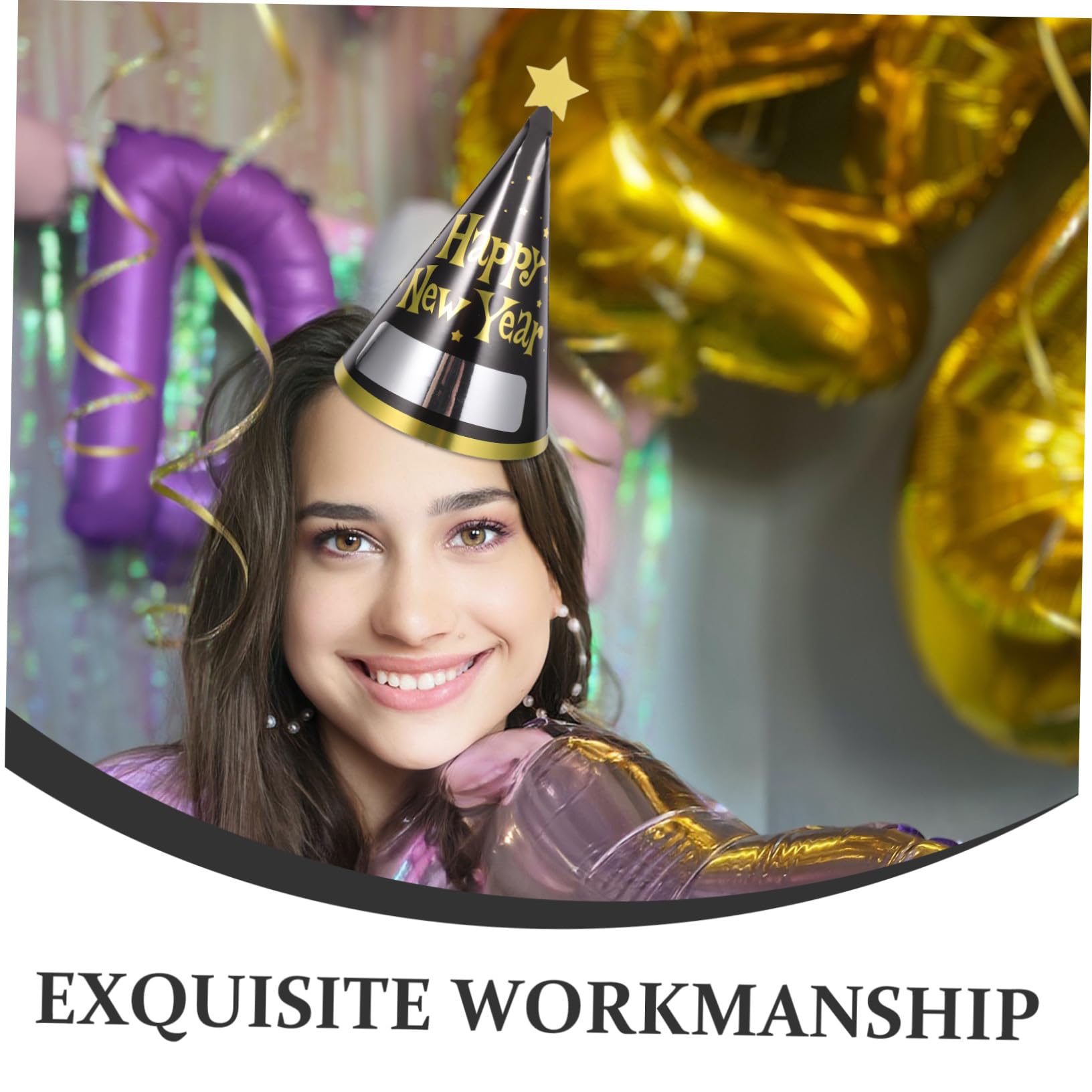 BESPORTBLE 60 Piezas Sombreros Cono para Fiesta de Año Unidades Decoración Ligera y para Celebración y Disfraces