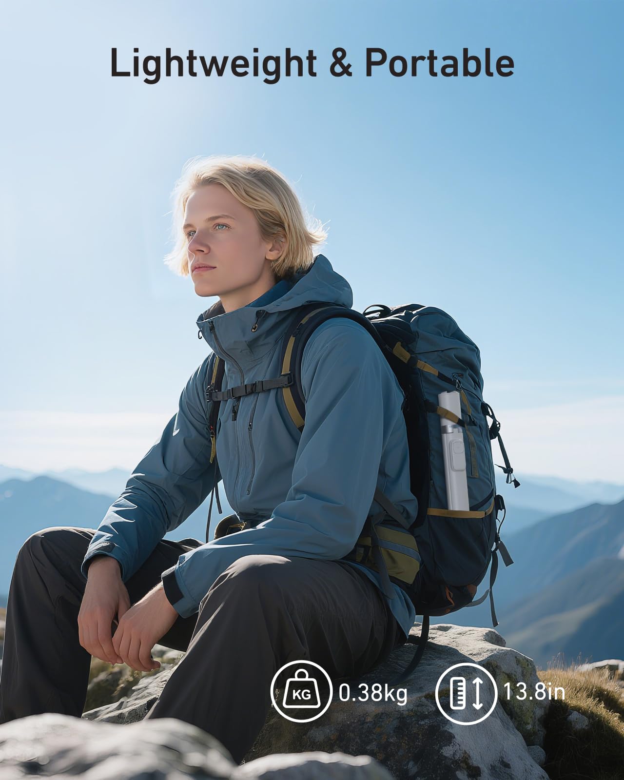 TELESIN 70" Phone Tripod Stand, Gravity-Activated Auto-Open Selfie Stick, Extendable Cell Phone Stand with Magnetic Bluetooth Remote, 360° Adjustable Travel Phone Tripod for iPhone/Android