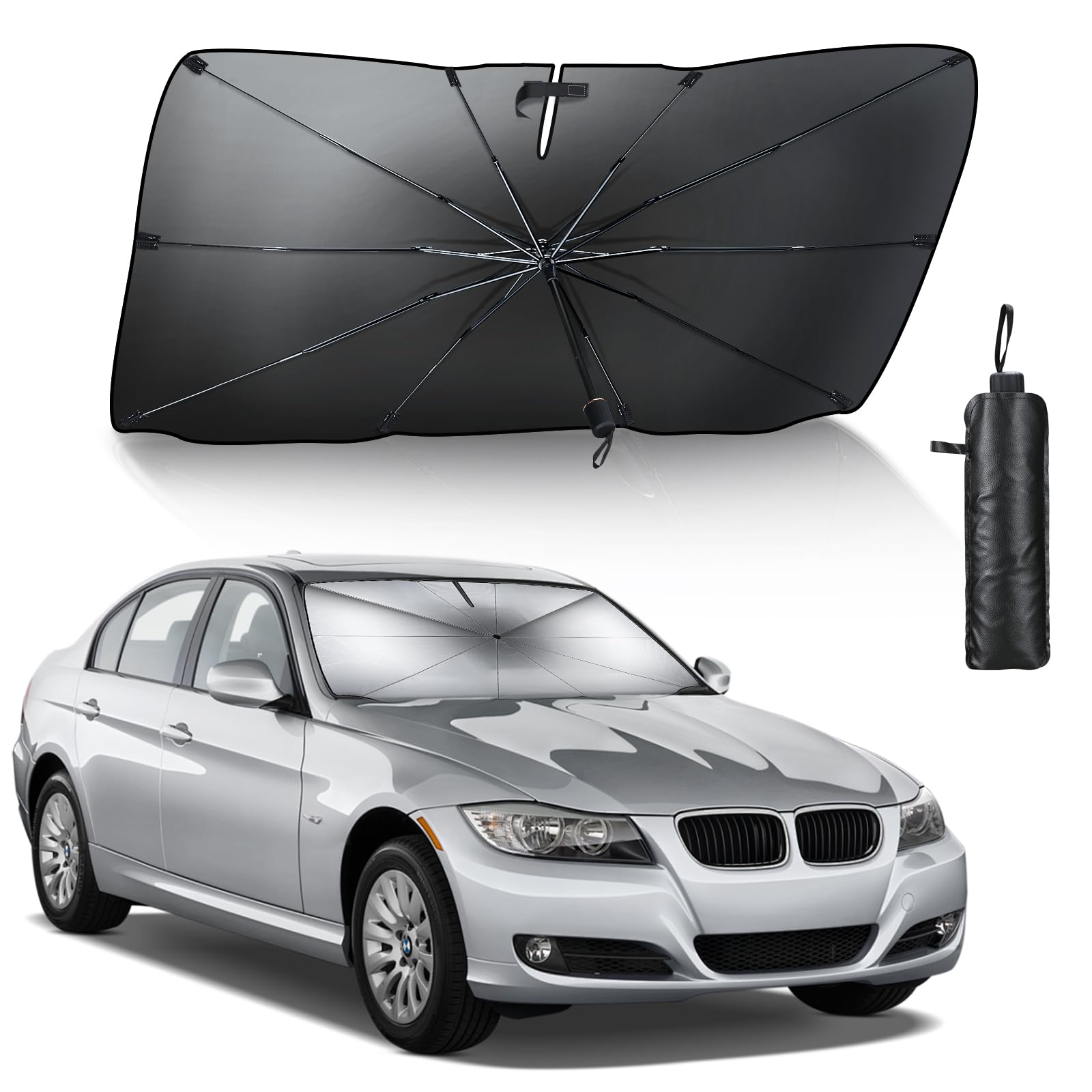EzyGenix Windshield Sunshade Car Foldable, UV Ray Reflector Auto Front Window Sun Shade Visor Shield Shade,Keeps Vehicle Cool, Suitable Most Vehicles (57 inches x 31 inches)