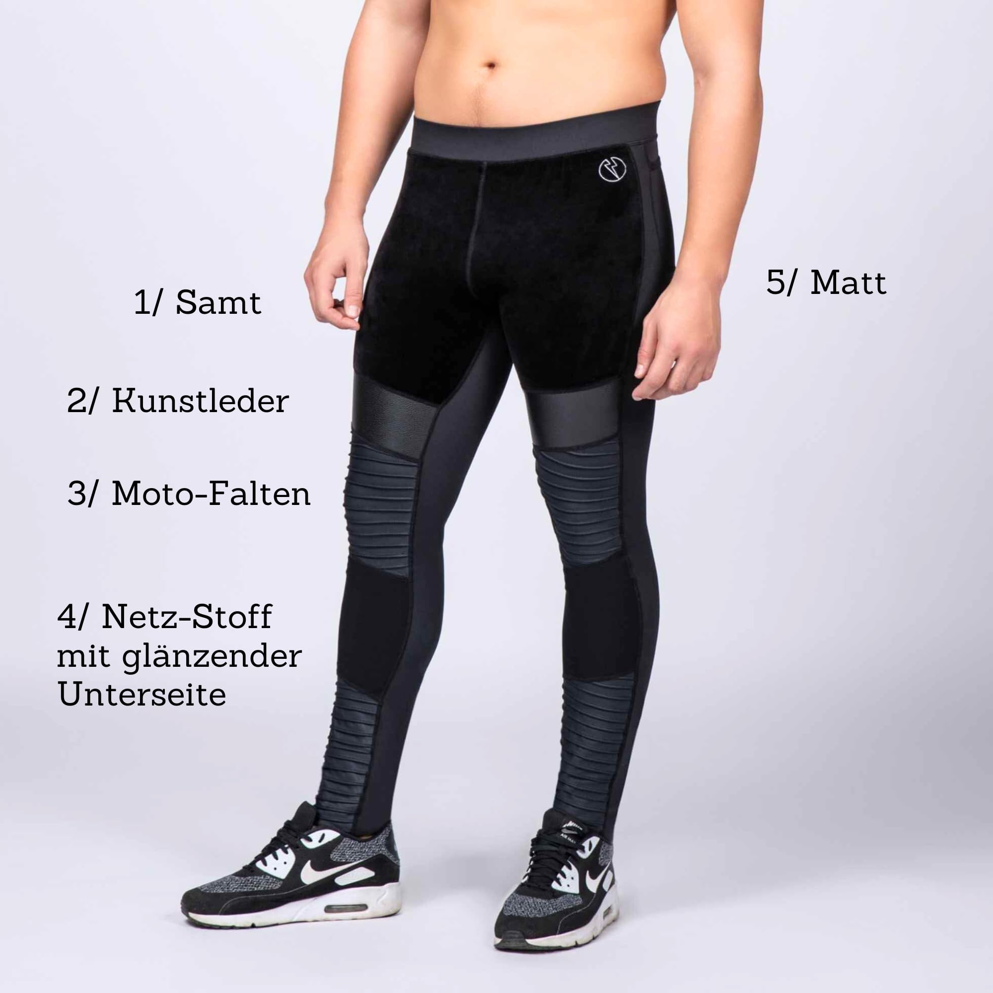Kapow Meggings für Herren 'Supreme Range': Deluxe Kompressionsleggings mit Taschen für Streetstyle, Activewear, Lange Männerleggings für Sport, Mode und Festivals