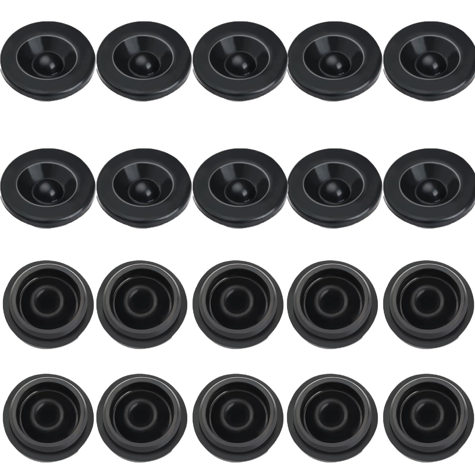 Klmnduo 20pcs Rubber Grease Plugs for Trailer Axle Dust Cap, Hub Bearing Dust Caps Plug Wheel Center Cup Grease Cover for Most 2000 to 3500 lb Boat