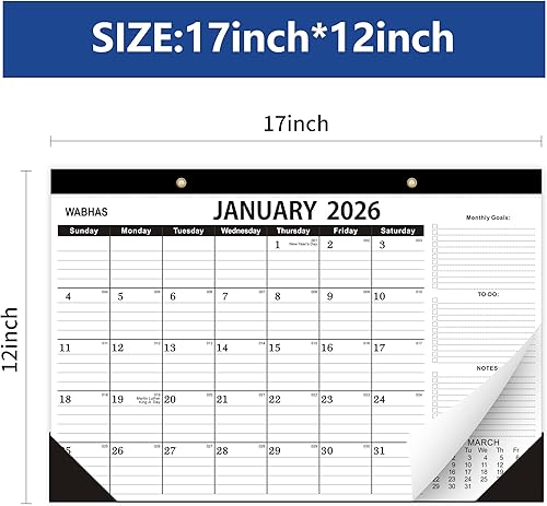 Miniatura 2 de Calendario de escritorio 2026, de enero de 2026 a junio de 2027, 2026 con lista de tareas, calendario 2026-2027-18 meses, calendario 2026 de 17 x 12