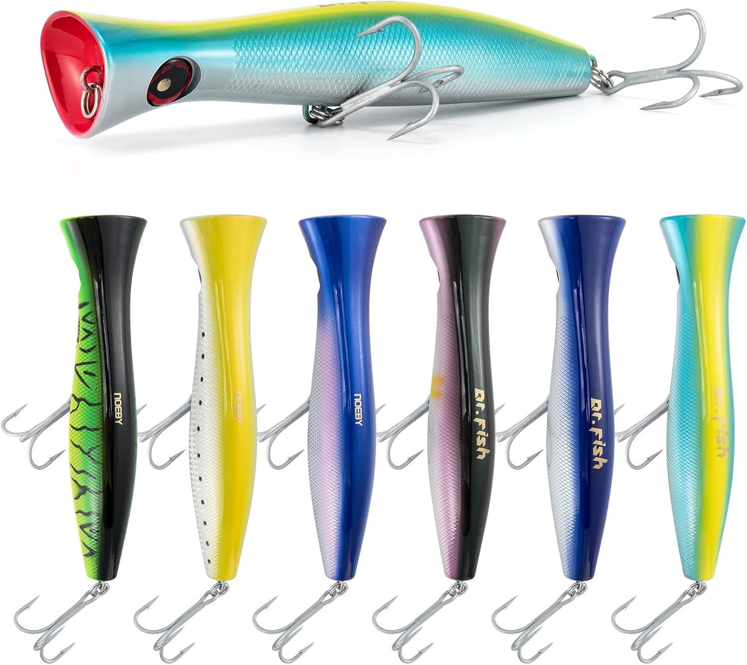 Dr.Fish Topwater Popper Saltwater Fishing Lures, 8 Inches