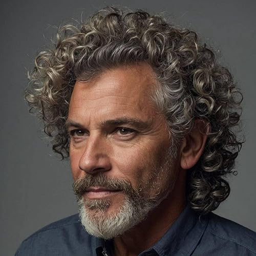 Miniatura 6 de Peluca rizada corta para hombre, peluca sintética negra para hombre, disfraz de Halloween de California, peluca de aspecto húmedo