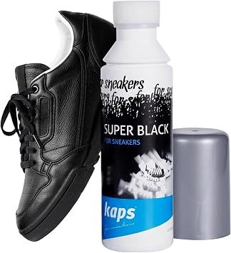 Kaps Super Black Colour Restore for Sneakers and Casual Shoes, Leather and Textile - 75ml - 2.53 fl oz. - Black