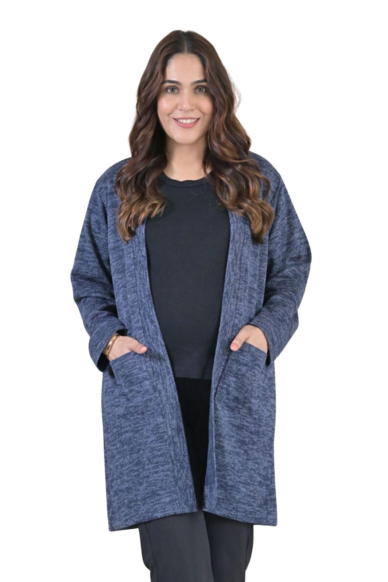 Warm Ocean Green Maternity Winter Cover Up |Warm Stretchable Pregnancy Shrug | Soft Cozy Layer for Moms-to-Be | Nursing-Friendly Wrap