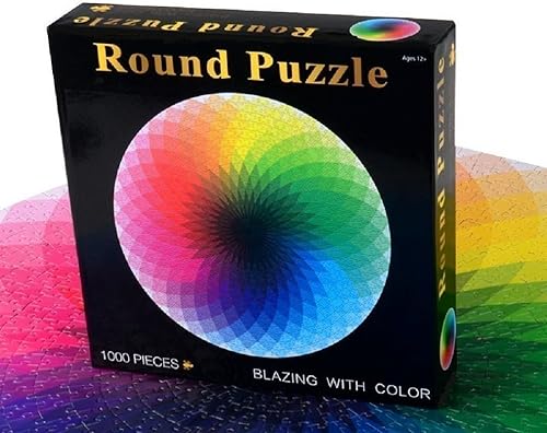 Miniatura 5 de Rompecabezas redondo con diseño de paleta arco iris (1,000 piezas), juego intelectual para adultos y niños