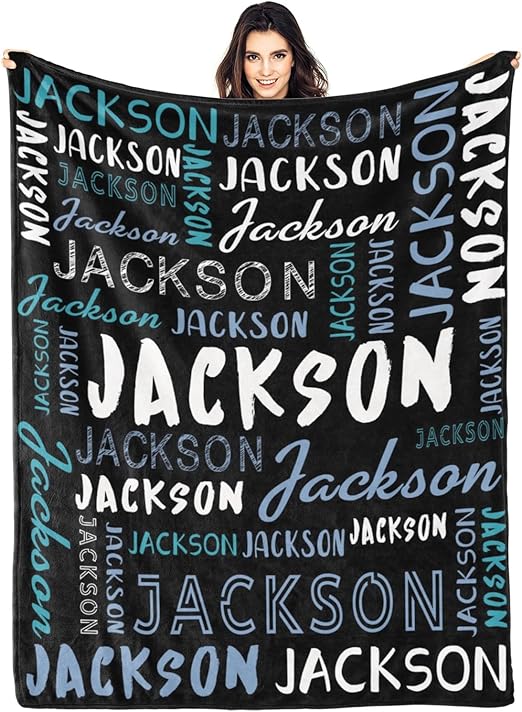 Personalized Name Blanket Customized Baby Blankets for Girls Boys Adults Monogrammed Blankets and Throws Christmas Birthday Mothers Fathers Valentines Day Gift